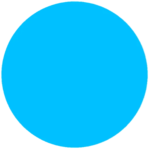 Solid blue circle on a white background